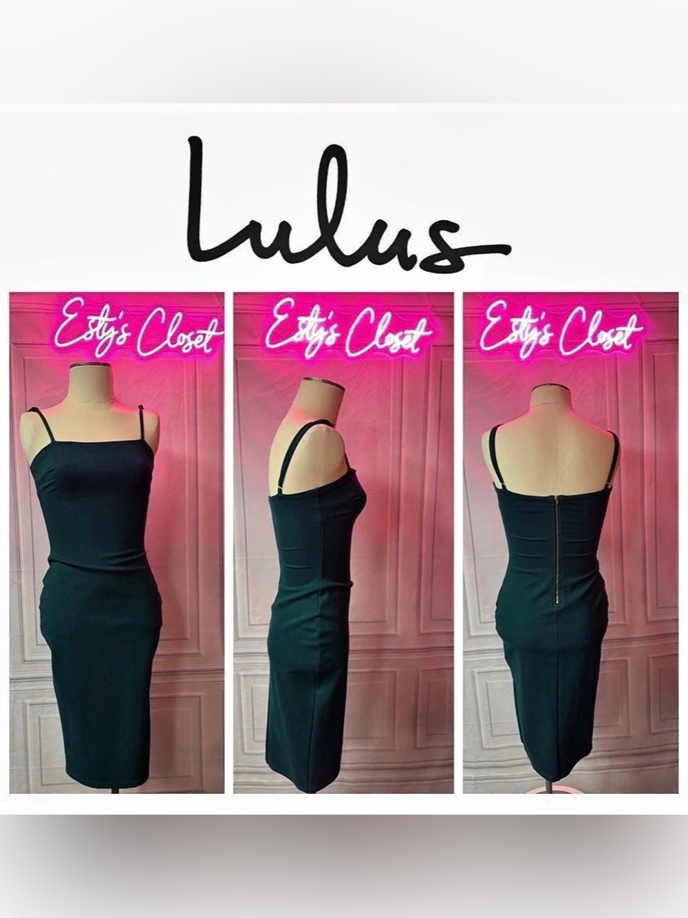 6. Lulus Paulina Green Bodycon Midi Dress Green Midi Dress NWOT